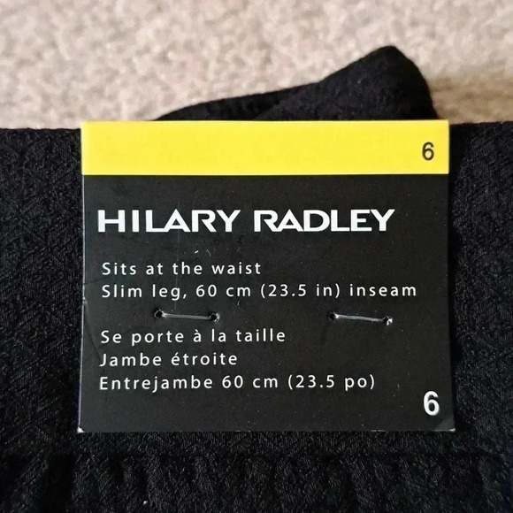 NWT Hilary Radley Black Pants Slim Leg Textured Stretch Size 6 Ankle-length Pant - Picture 6 of 11
